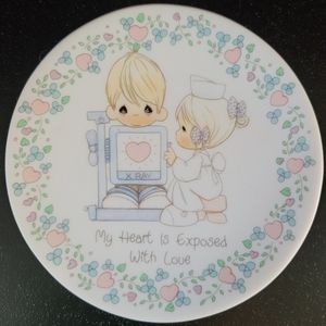 Precious Moments Valentine Plate Nurse X-ray My Heart Is Exposed With Love 4"